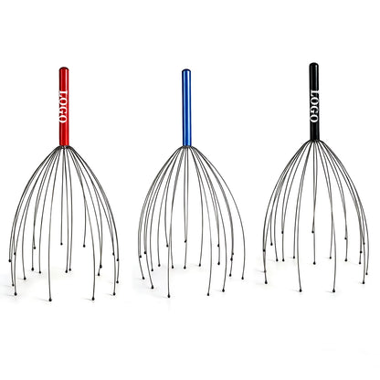Custom Logo Stainless Steel Manual Head Scalp Massager for Stress Relief Relaxing Scalp Scratcher for Gentle Hair Stimulation