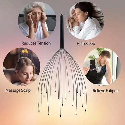 Custom Logo Stainless Steel Manual Head Scalp Massager for Stress Relief Relaxing Scalp Scratcher for Gentle Hair Stimulation