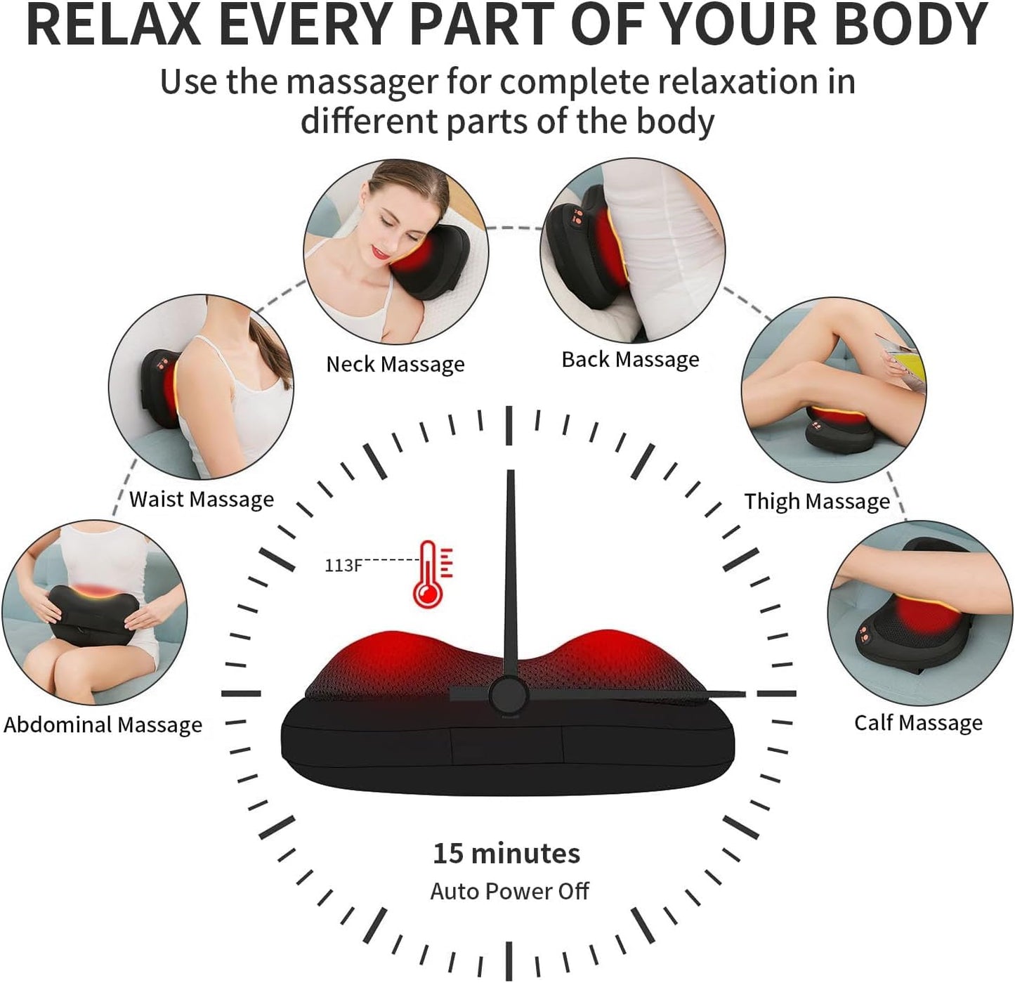 Back Massager with Heat Shiatsu Neck Massager for Relax Muscles