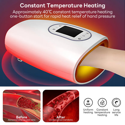 Cordless Hand Massager with Heat, Full-Hand Air Compression & Multiple Massage Nodes for Daily Relaxation, Deal Gift