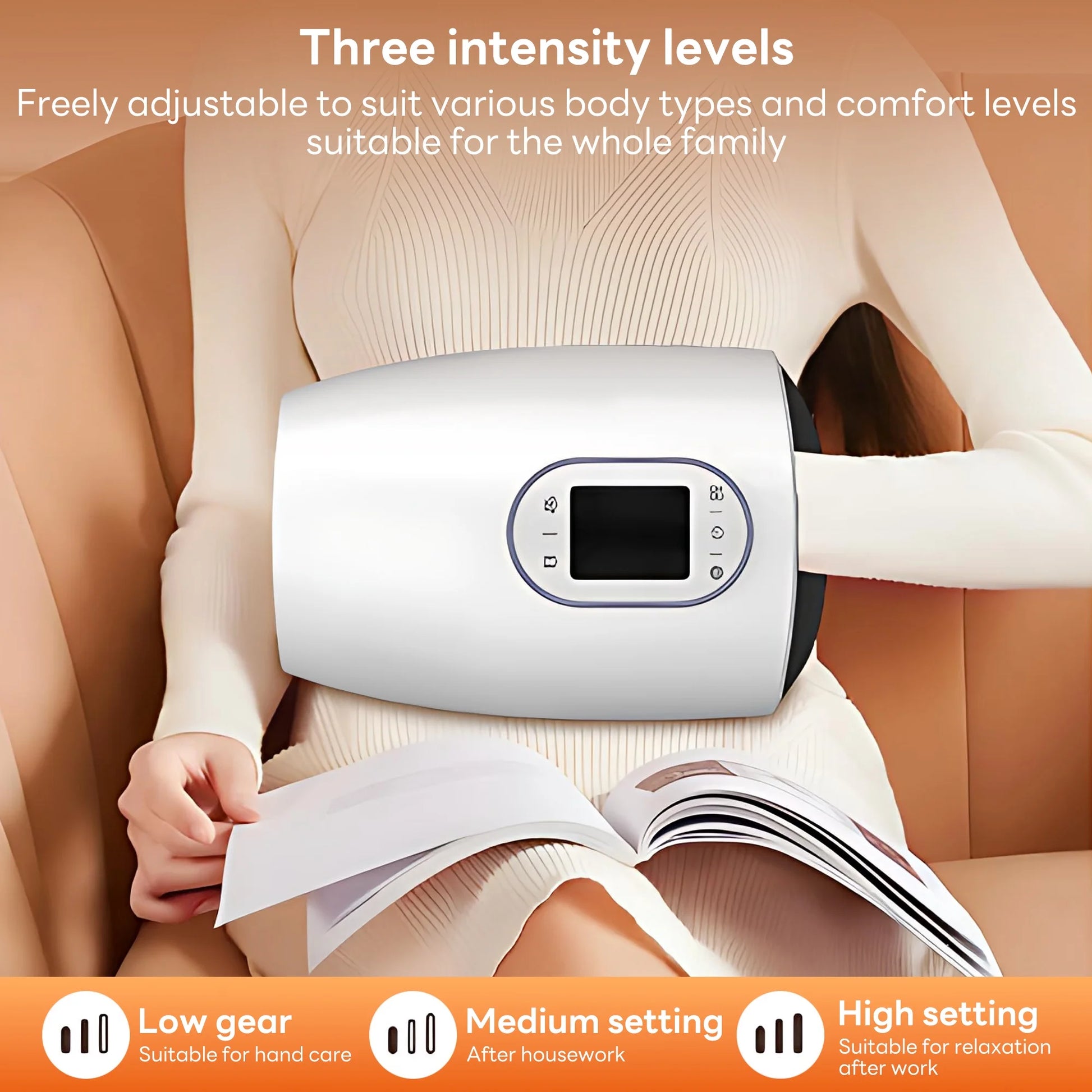 Cordless Hand Massager with Heat, Full-Hand Air Compression & Multiple Massage Nodes for Daily Relaxation, Deal Gift
