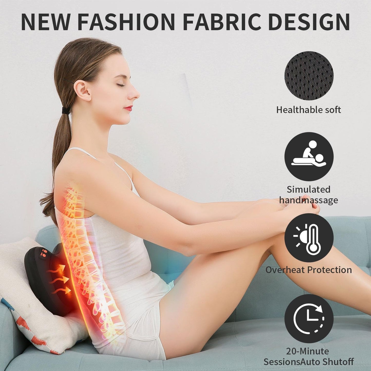 Back Massager with Heat Shiatsu Neck Massager for Relax Muscles