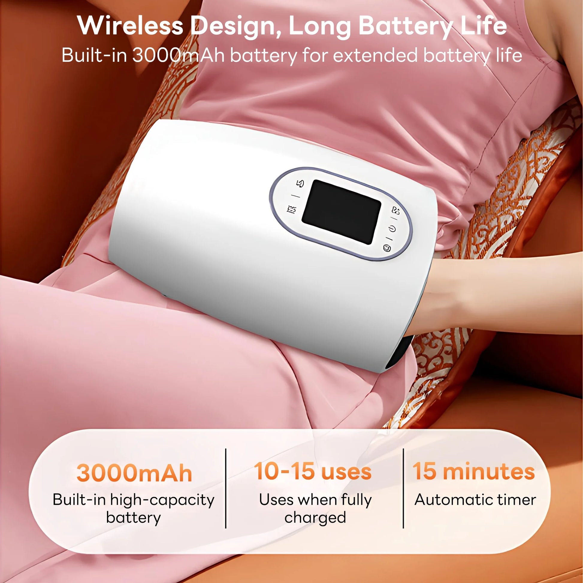 Cordless Hand Massager with Heat, Full-Hand Air Compression & Multiple Massage Nodes for Daily Relaxation, Deal Gift