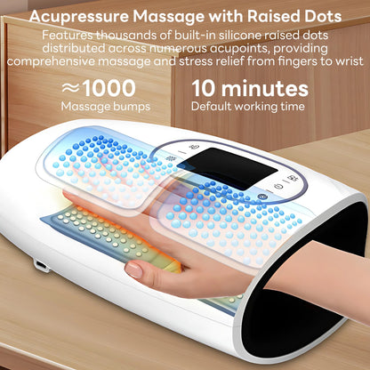 Cordless Hand Massager with Heat, Full-Hand Air Compression & Multiple Massage Nodes for Daily Relaxation, Deal Gift